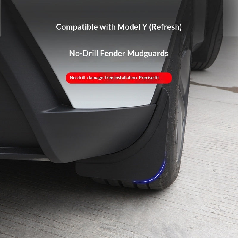 No-Drill Plastic Mudguards for Tesla Model Y