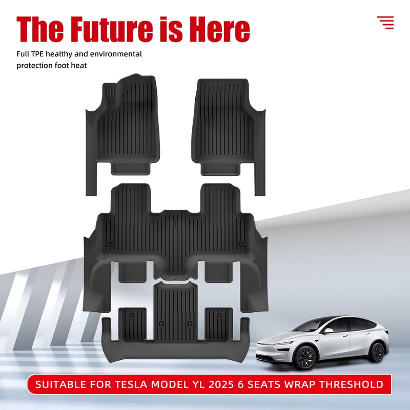 TPE Floor Liners for Tesla Model YL 2025 6-Seat