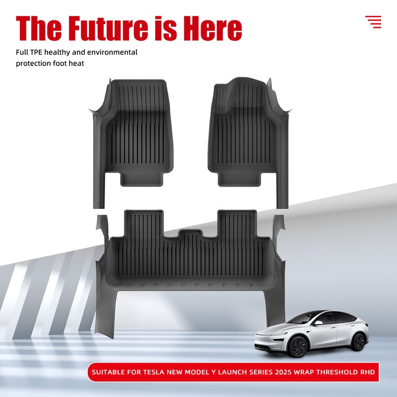 TPE Floor Mats 7-Piece Set for Tesla Model Y 2025 RHD