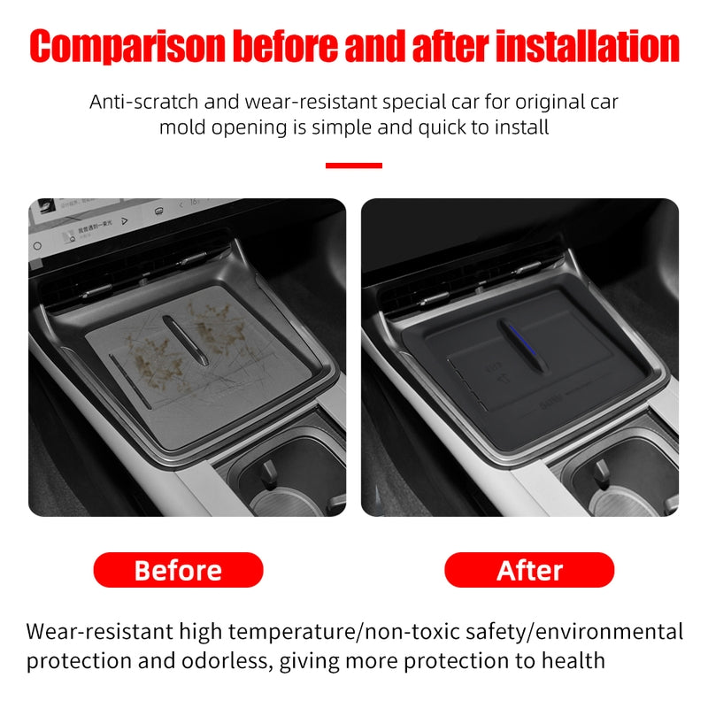 Silicone Wireless Charger Pad for Tesla Model Y 2025