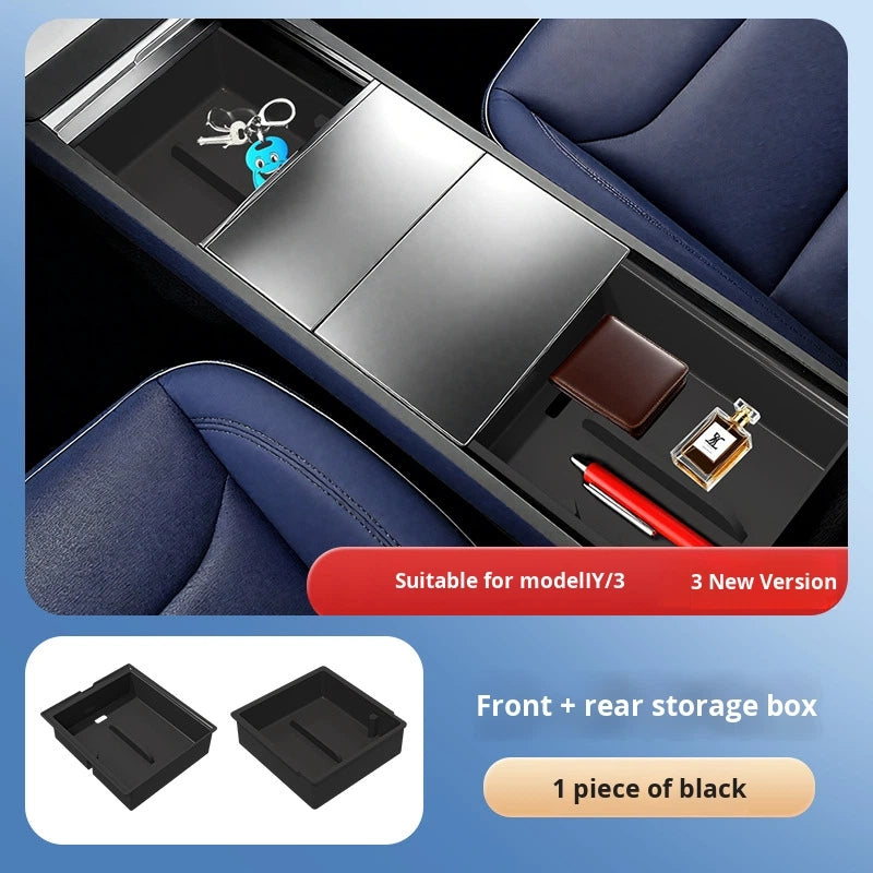 Double Layer Silent Storage Box for Tesla Model 3/Y Console