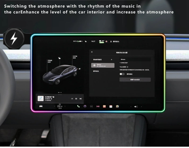 Screen Protection Strip for Tesla Model 3/Y with Ambient Light