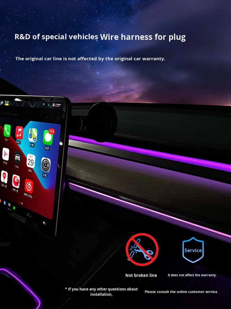 Laser Engraved Ambient Lighting for Tesla Model Y/3