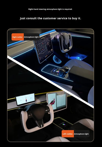 Laser Engraved Ambient Lighting for Tesla Model Y/3