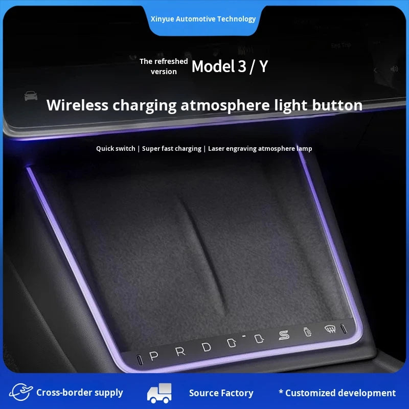 Wireless Charger Ambient Button for Tesla Model 3/Y Dock