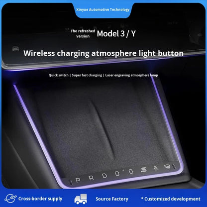 Wireless Charger Ambient Button for Tesla Model 3/Y Dock