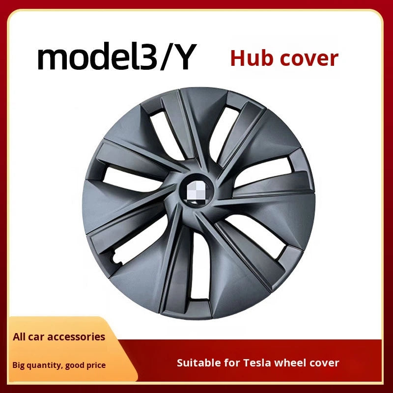 19-Inch Matte Black Hub Cover for Tesla Model 3/Y 1044235