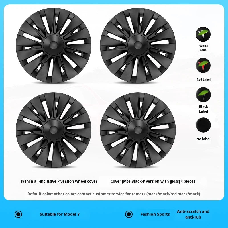 Cyclone ABS Full-Cover Hub Caps for Tesla Model 3/Y 19"