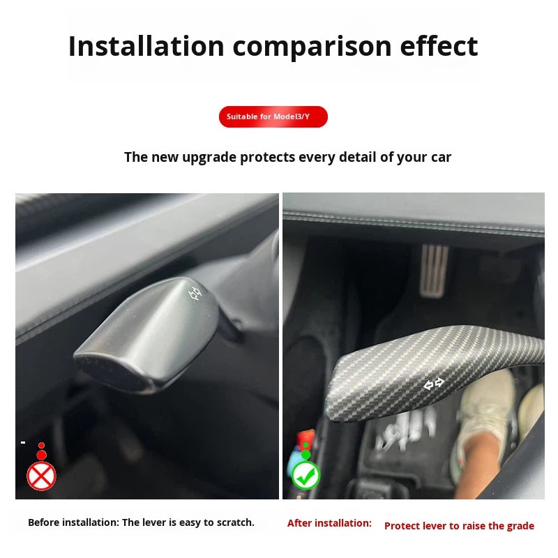 Carbon Fiber Shift Knob Cover for Tesla Model 3/Y