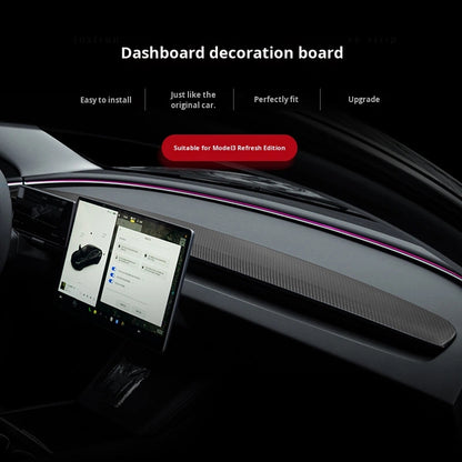 Carbon Fiber Dash Clip-On Trim for Tesla Model 3 Refresh
