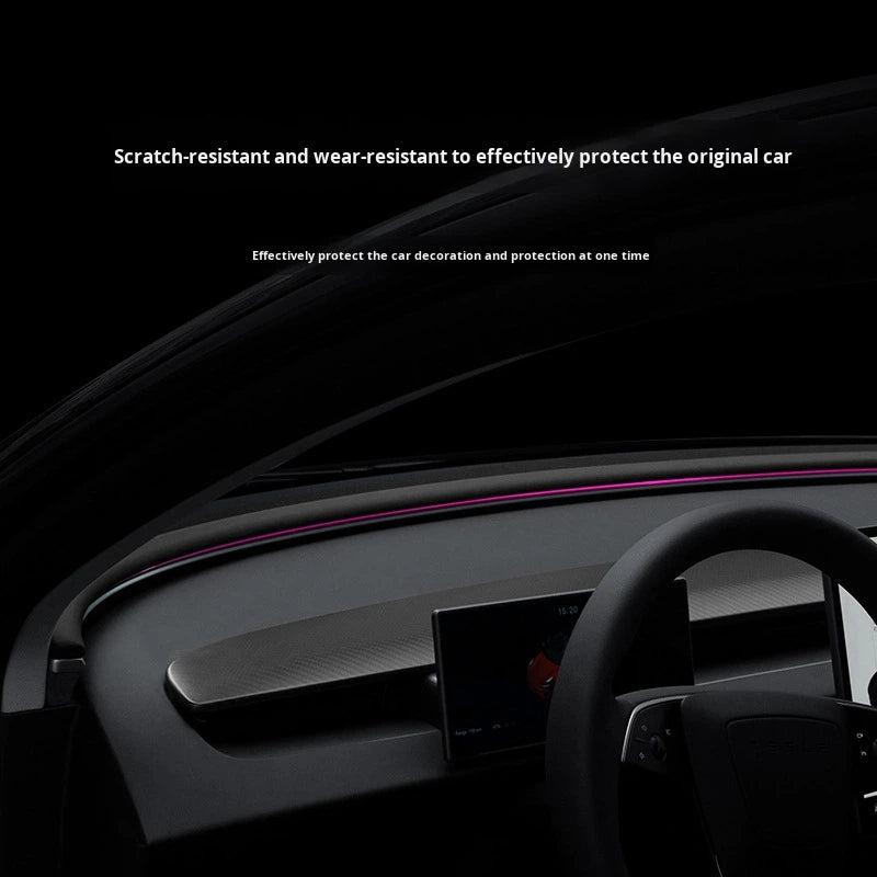 Carbon Fiber Dash Clip-On Trim for Tesla Model 3 Refresh