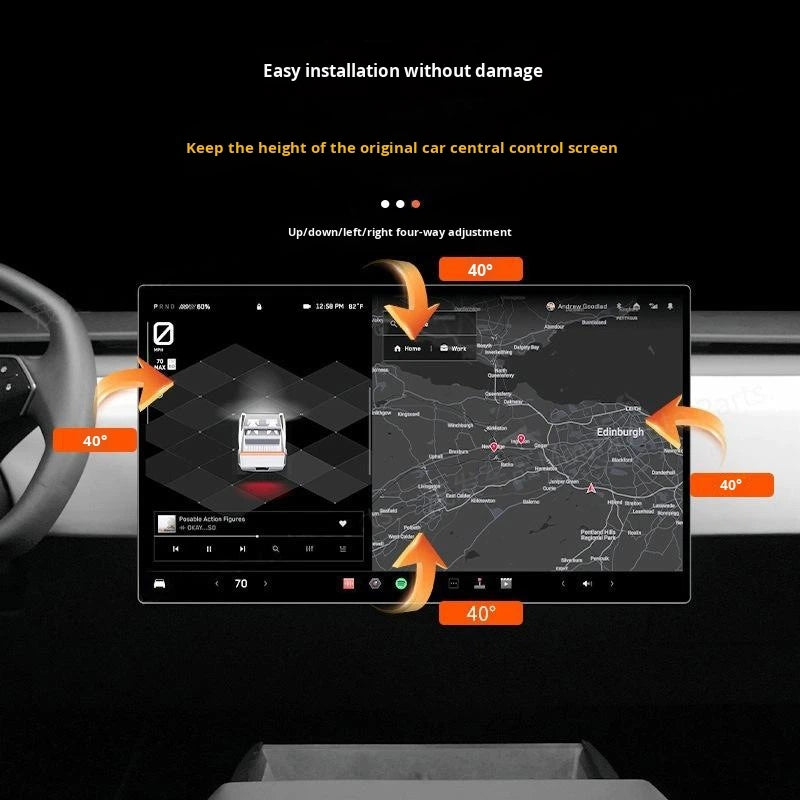 Black Rotating Screen Mount for Tesla Cybertruck
