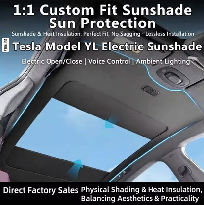 Voice-Controlled Electric Sunshade for 2026 Tesla Model Y Juniper