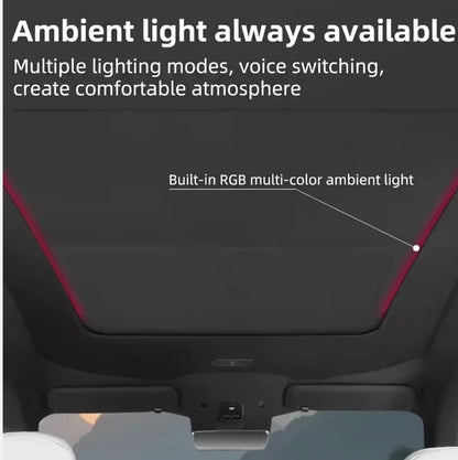Voice-Controlled Sunshade for Tesla Model YL 2026 with Light