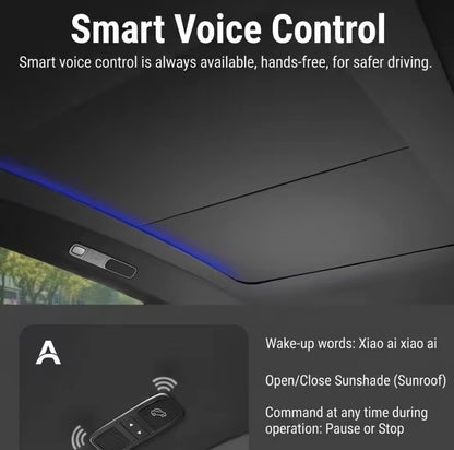 Voice-Controlled Sunshade for Tesla Model YL 2026 with Light