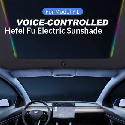 Voice-Controlled Electric Sunshade for Tesla Model YL with Ambient Light