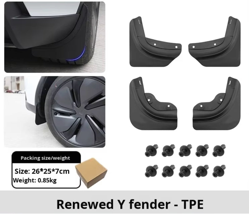 No-Drill Plastic Mudguards for Tesla Model Y