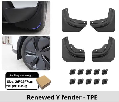 No-Drill Plastic Mudguards for Tesla Model Y