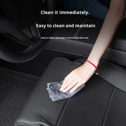 Leather Seat Cushion with Leg Rest & Storage for Model Y
