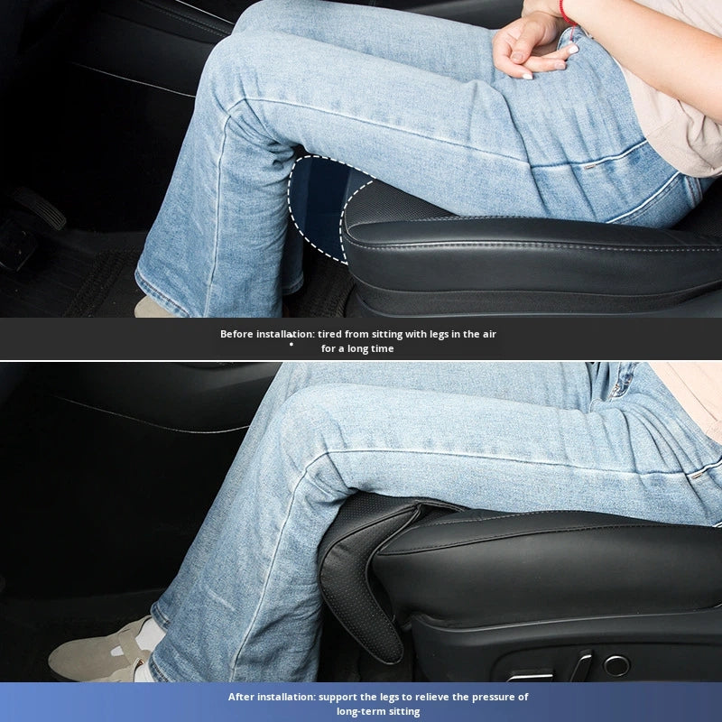 Leather Seat Cushion with Leg Rest & Storage for Model Y