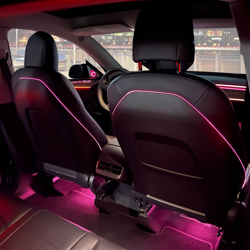 Non-Destructive Ambient Light & Door Storage for Tesla 3/Y