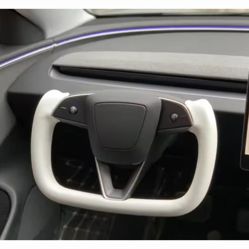 Custom Leather Yoke Steering Wheel for Tesla Model Y Juniper 2025