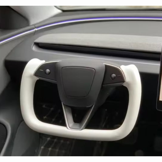 Custom Leather Yoke Steering Wheel for Tesla Model Y Juniper 2025