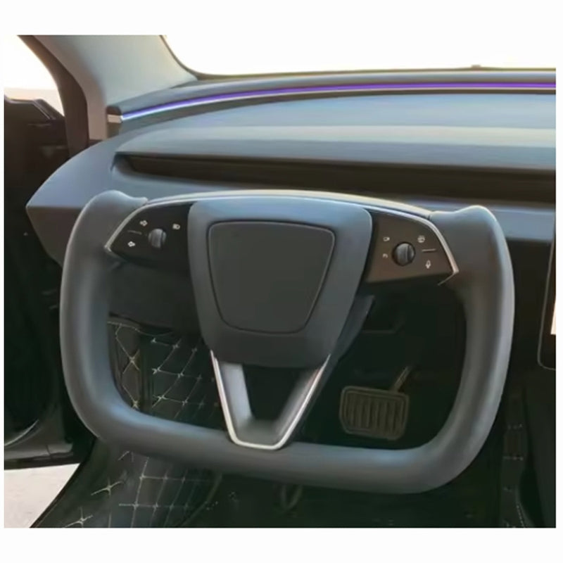 Custom Leather Yoke Steering Wheel for Tesla Model Y Juniper 2025