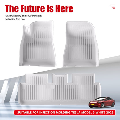3D TPE Floor Mats for Tesla Model 3 White
