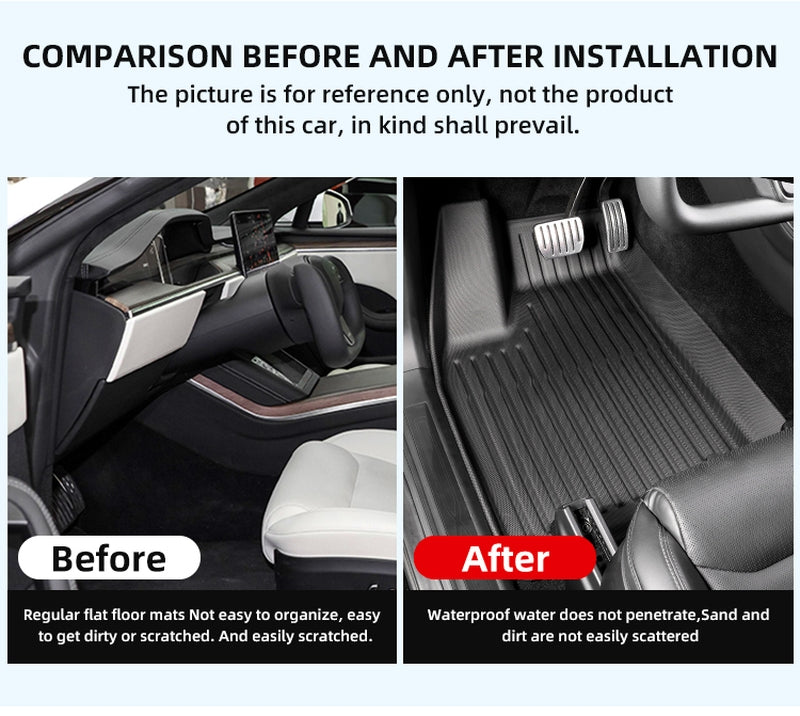 3D TPE Floor Mats for Tesla Model YL 2025 6-Seat RHD