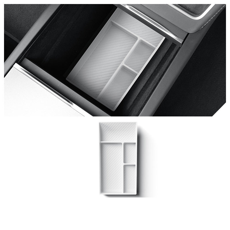 Silicone Console Lower Storage Box for Tesla Model Y 2025