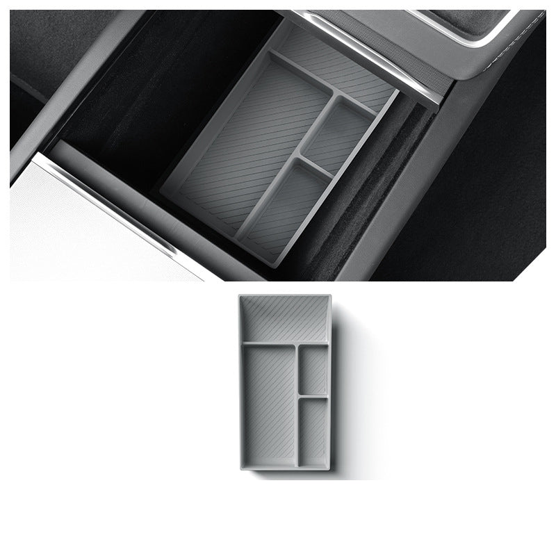 Silicone Console Lower Storage Box for Tesla Model Y 2025