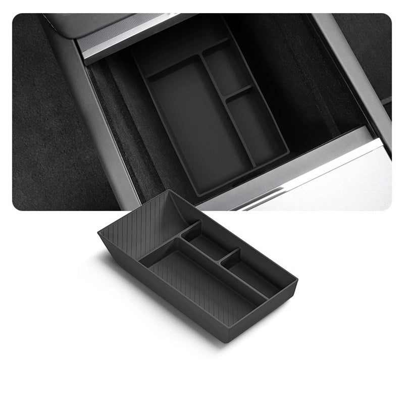 Silicone Console Lower Storage Box for Tesla Model Y 2025